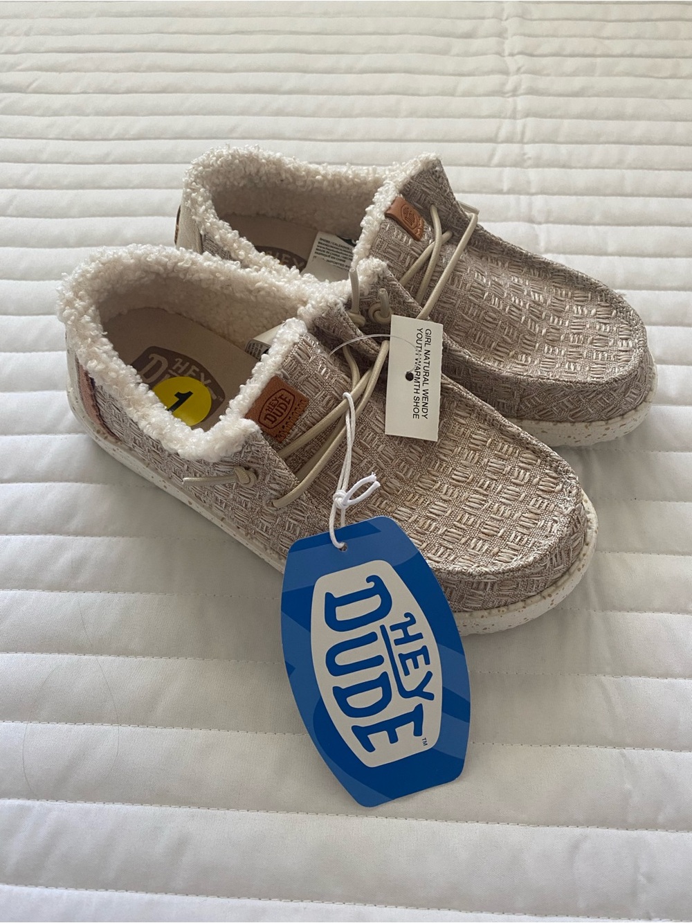 Hey Dude Kids Natural Wendy Warmth Slip-On Plush Lined Shoes - Taupe